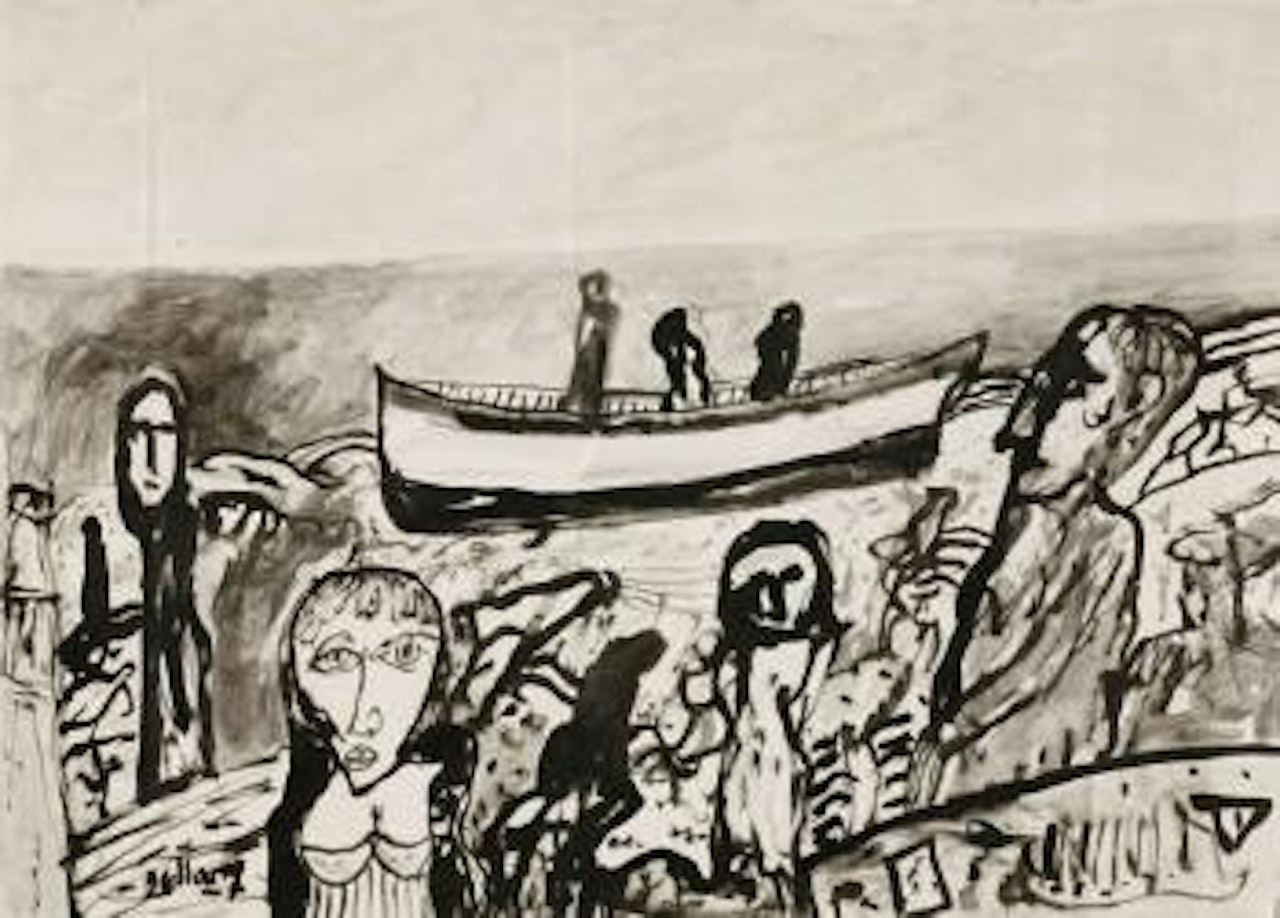 Figures on a beach by John Bellany