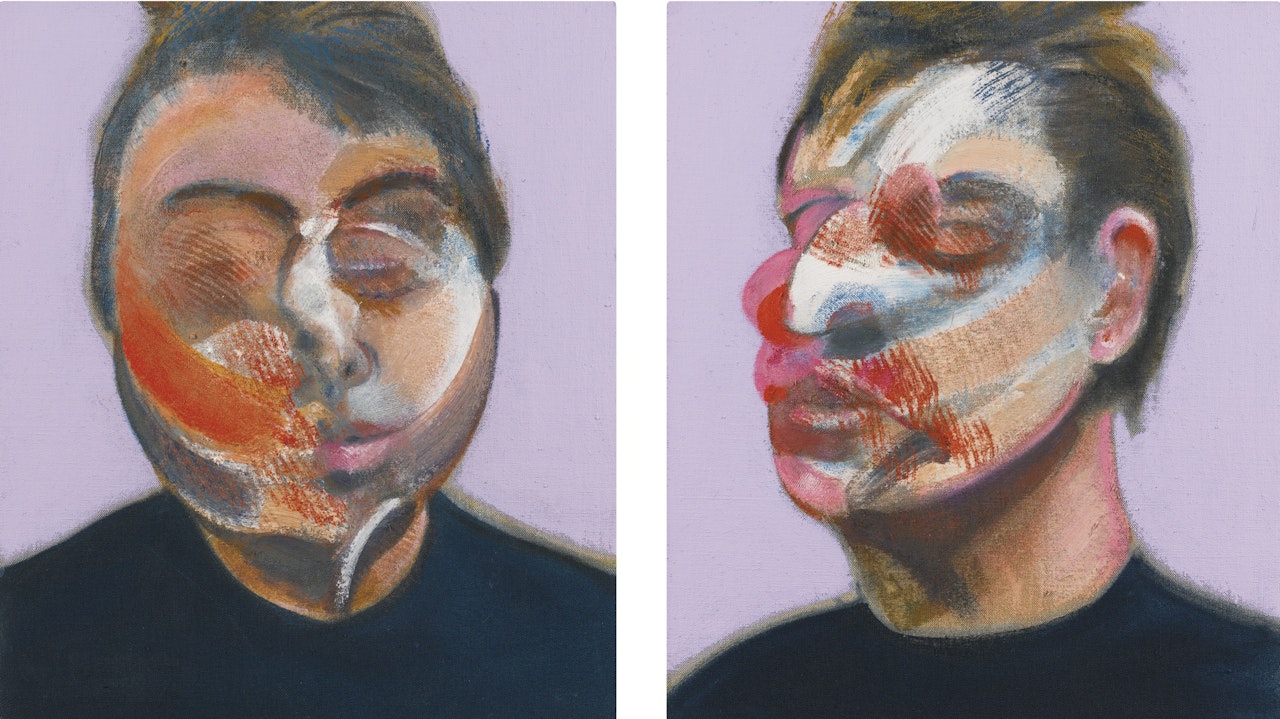 TWO STUDIES FOR A SELF-PORTRAIT by Francis Bacon