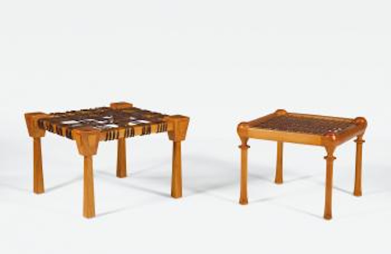 Deux tabourets by Terence Harold Robsjohn-Gibbings by Terence Harold Robsjohn-Gibbings
