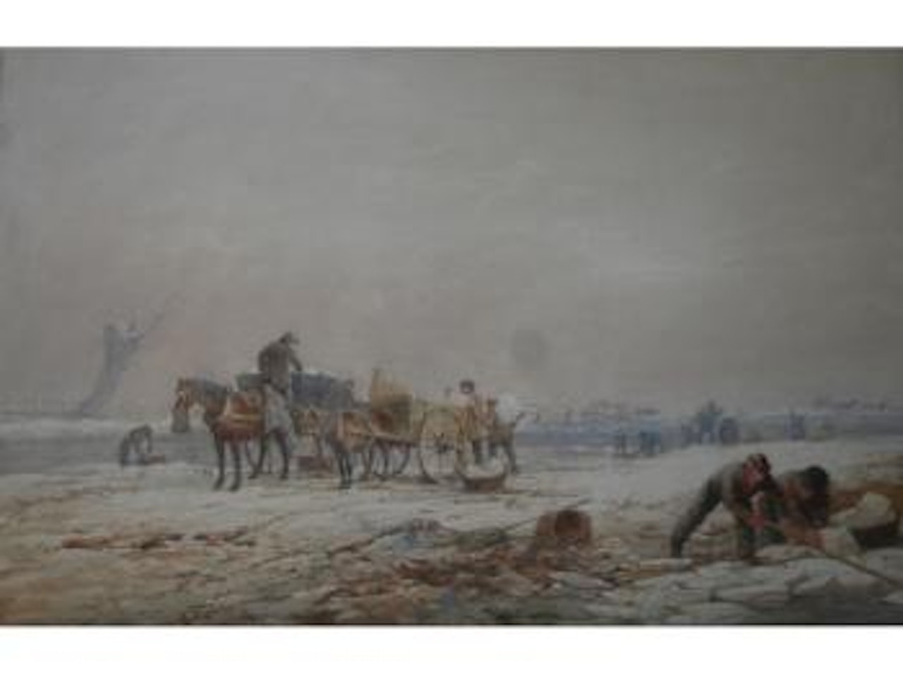 Cutting ice in winter by Edward Duncan