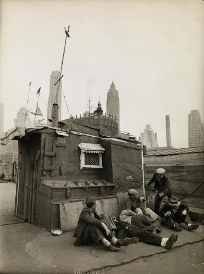 Shelter on the waterfront, Pier 5, east river by Berenice Abbott
