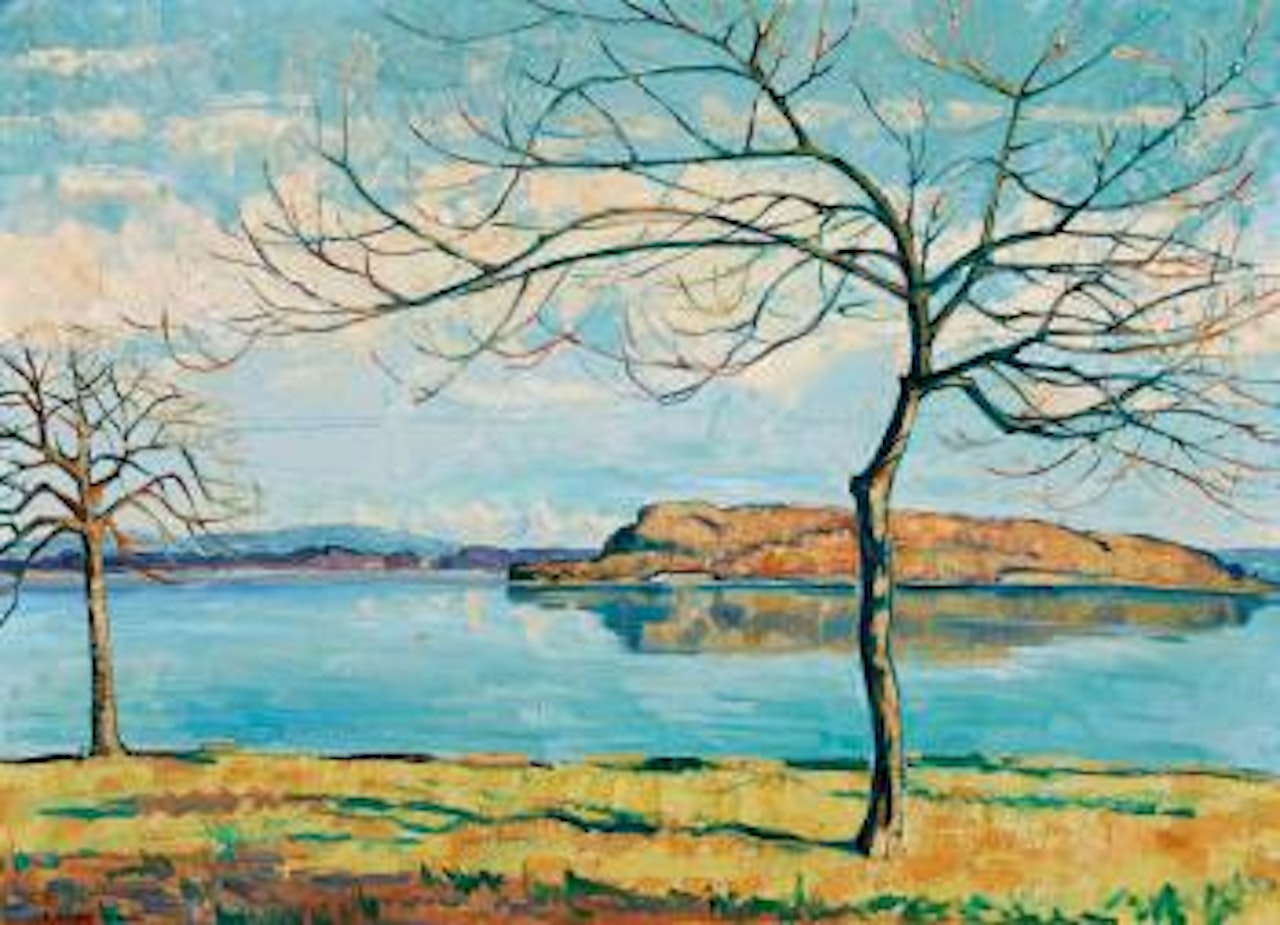 Sonniger Tag am Bielersee mit Der St. Petersinsel by Ernst Geiger