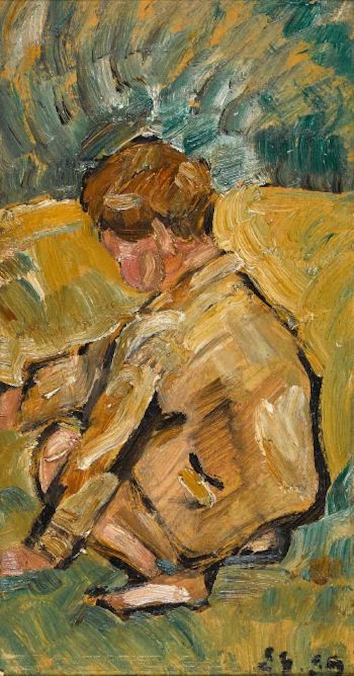Spielender Bub by Ernst Geiger