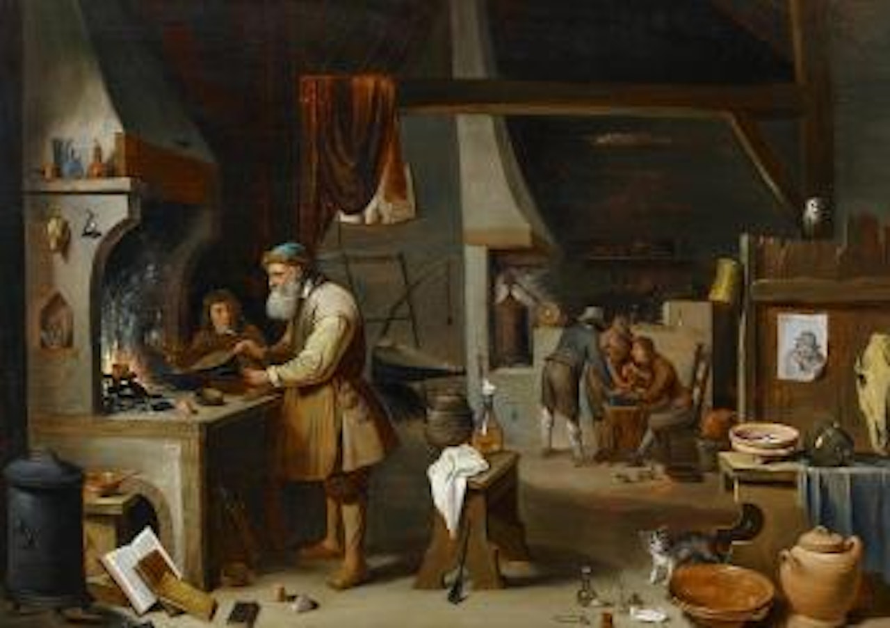 The Alchemist. After the painitng in the Philadelphia Museum of Art by David Teniers II
