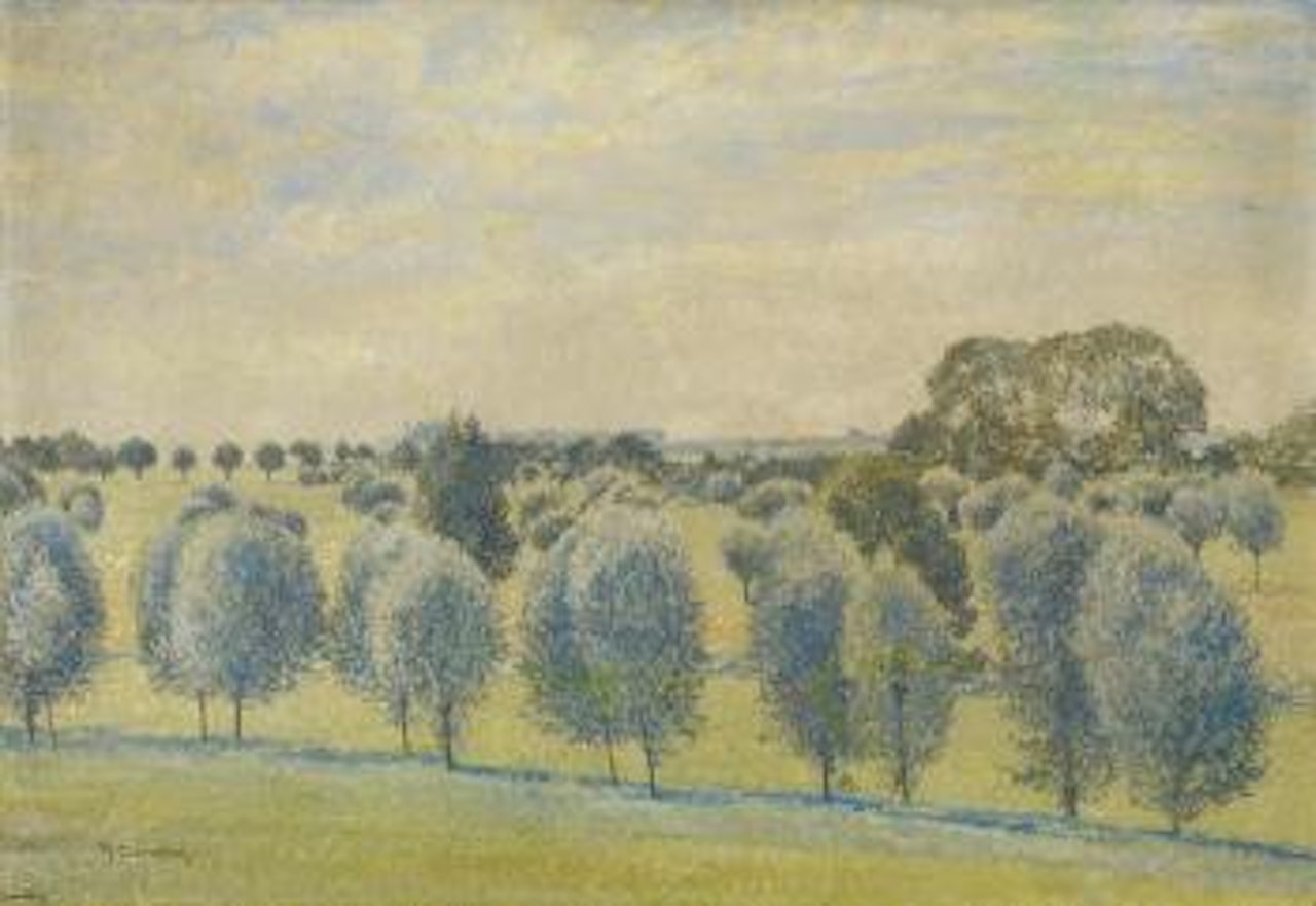Spring Day in the Rheinauen near Düsseldorf by Max Clarenbach