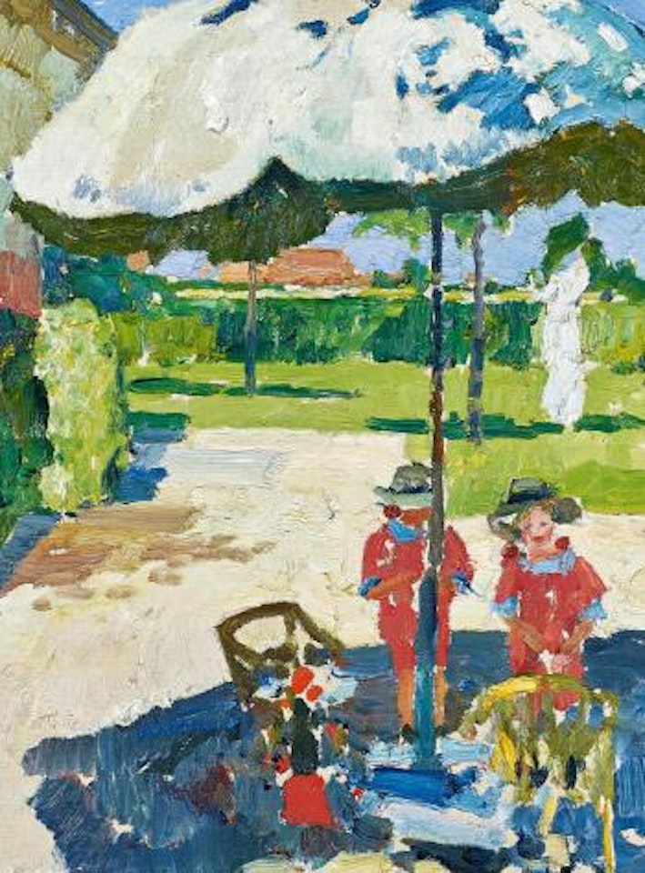 The Artist's Daughters in the Garden in Wittlaer by Max Clarenbach
