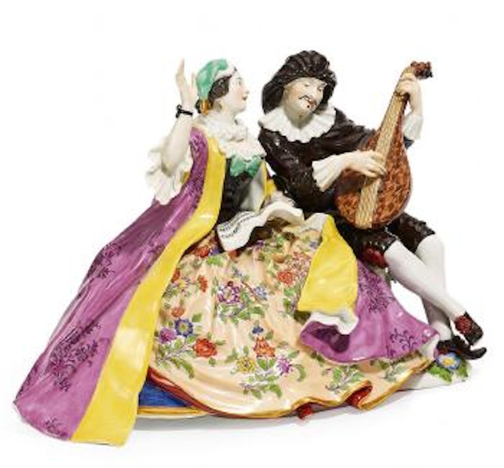 Lady and Scaramuz Making Music by Johann Joachim Kandler by Johann Joachim Kändler