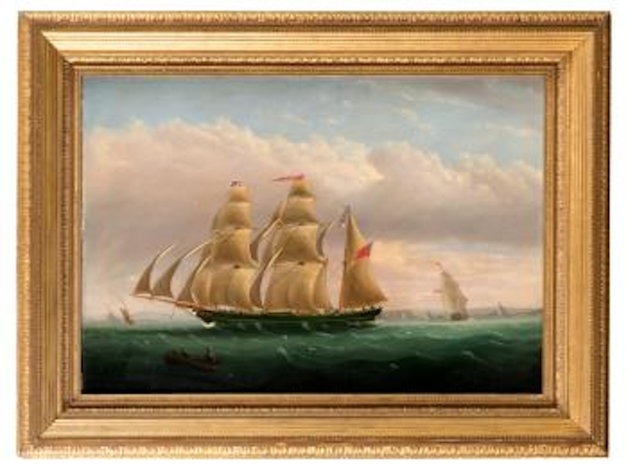 A barque under full sail by Joseph Walter Of Bristol