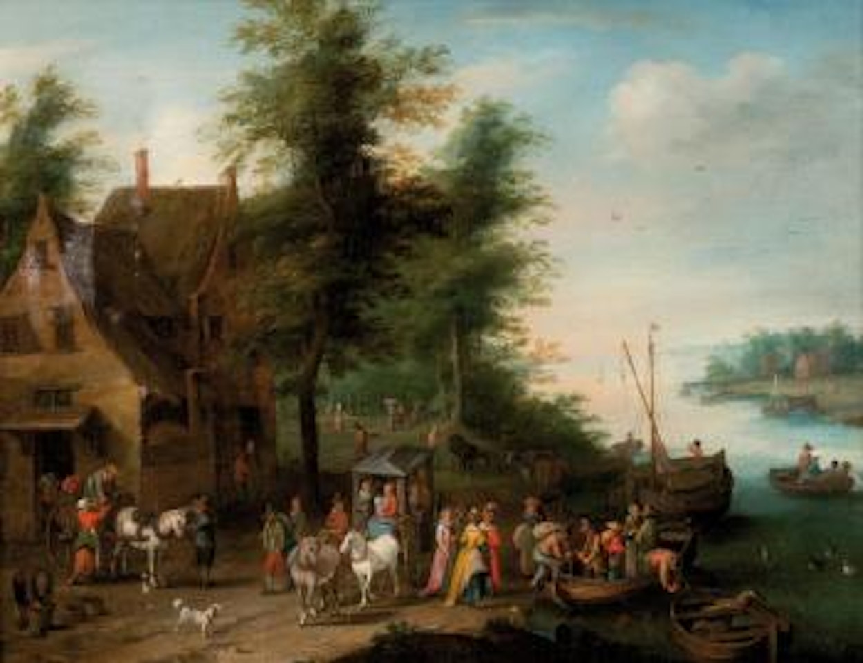 L’Arrivée de la carriole au village by Karel Beschey