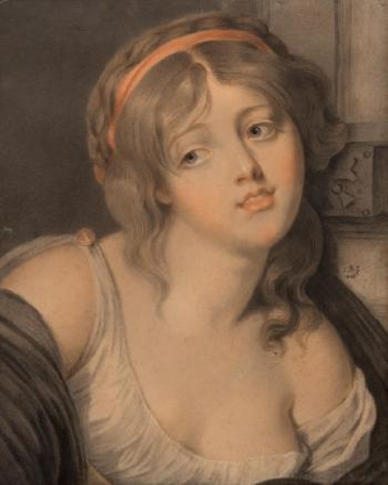 Portrait d’une jeune fille au ruban carmin by Jean-Baptiste Greuze