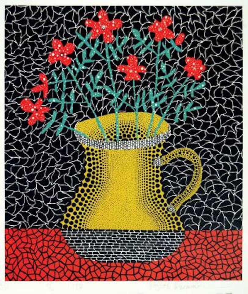 Flowers (yellow vase) by Yayoi Kusama