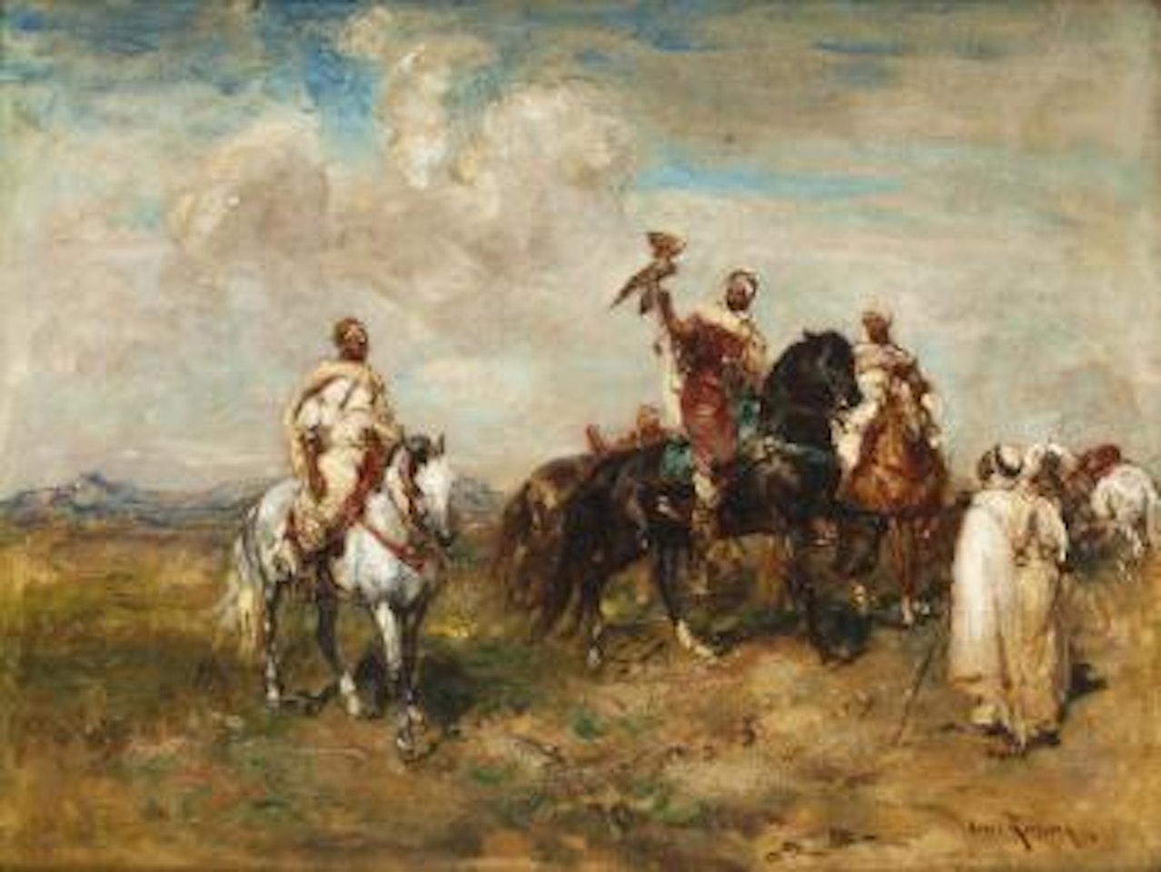 Les fauconniers by Henri Émilien Rousseau