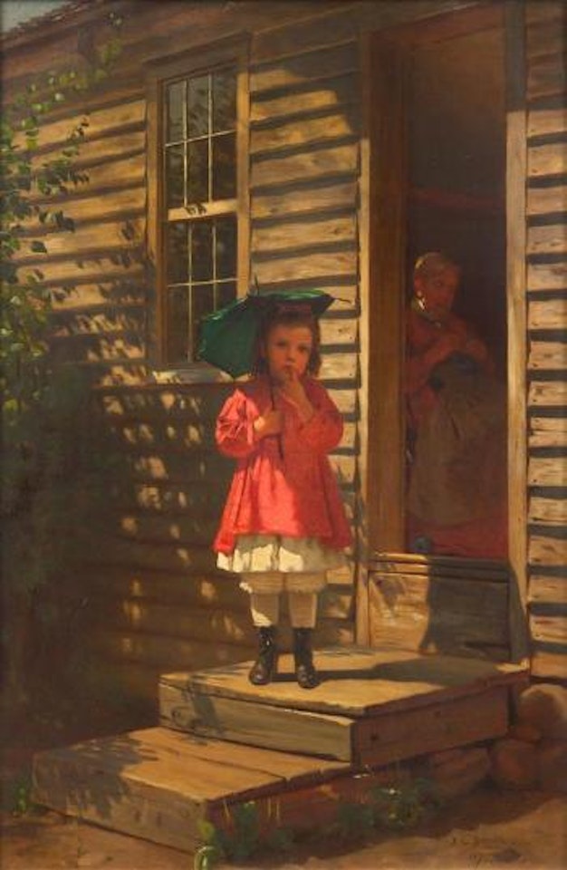 Girl with a Parasol and Grandmother by John George Brown