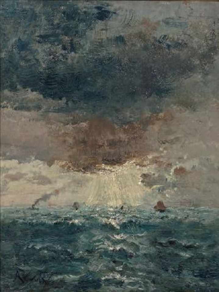 Ciel d’orage par grosse mer by Alfred Stevens