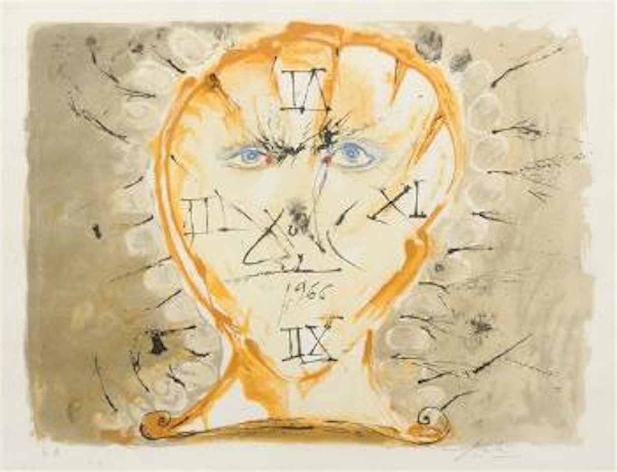 Self-portrait Sundial by Salvador Dali