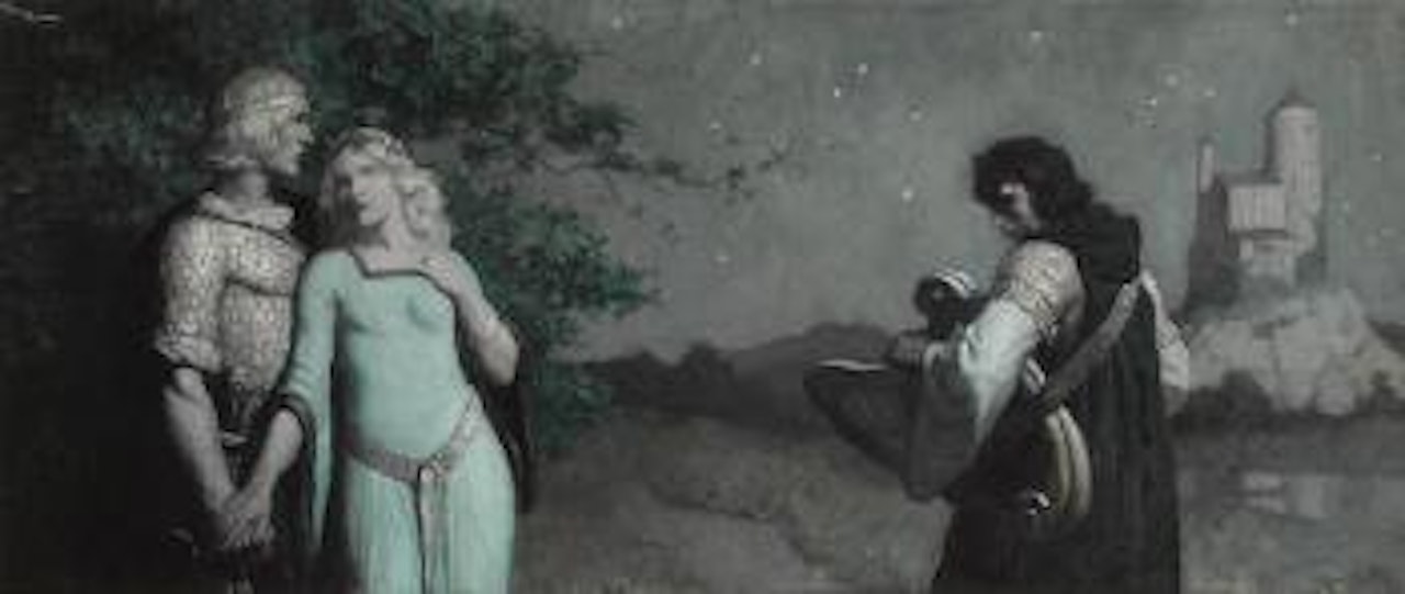 So Hate That is Brother to Death Was in the Heart of Craftainy the Harper for Cormac Conloingias (The Lovers) by Newell Convers Wyeth