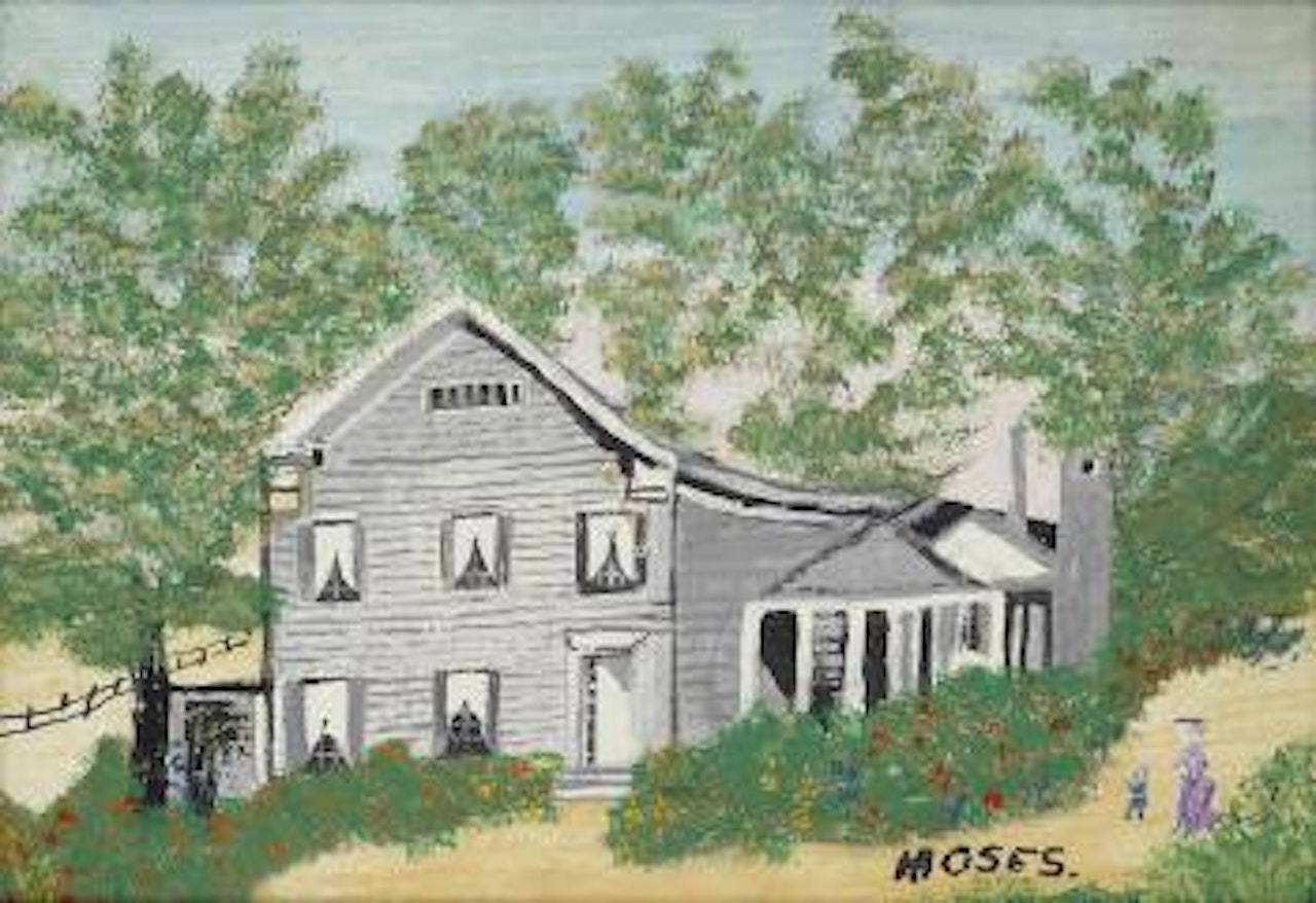 Gray house by Grandma Moses
