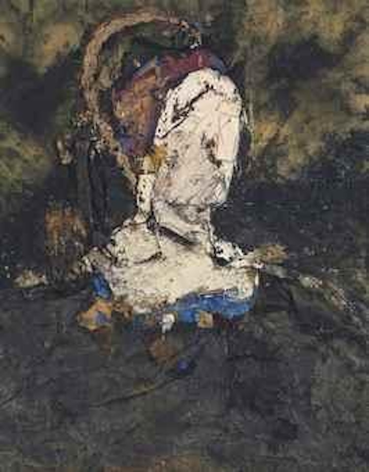 Retrato de mujer con mancha azul by Manolo Valdés