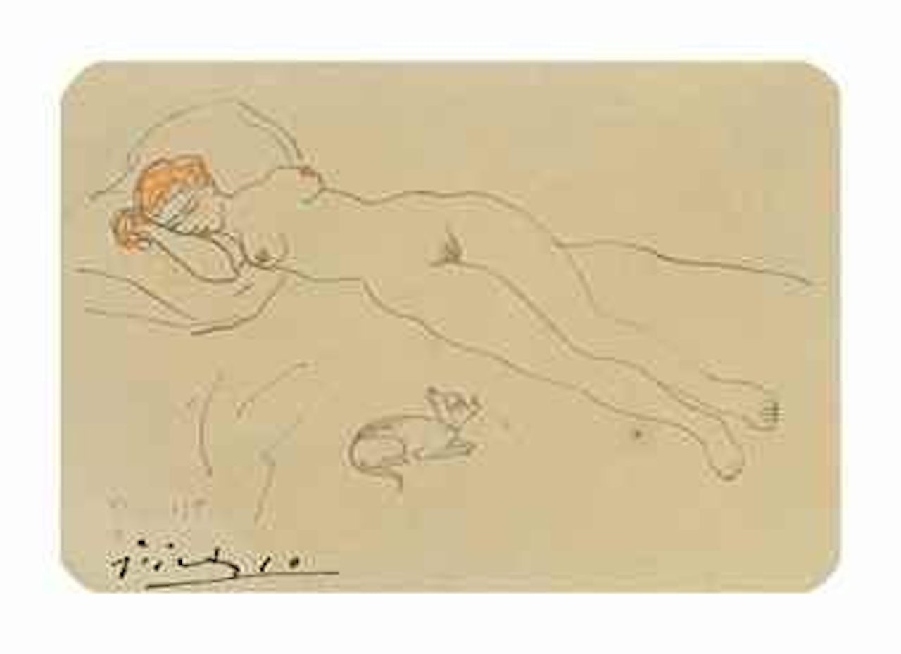 Femme nue au chien by Pablo Picasso