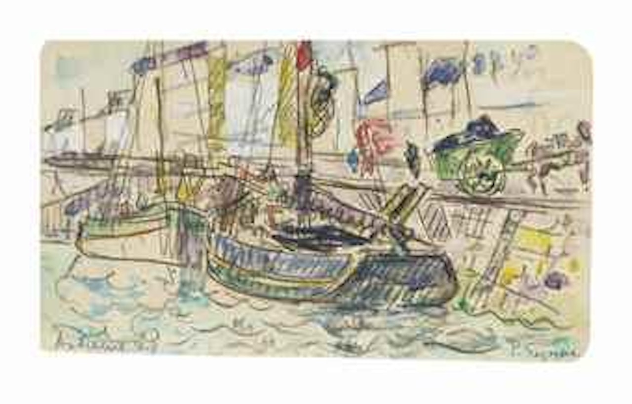 Audierne, bateaux à quai by Paul Signac