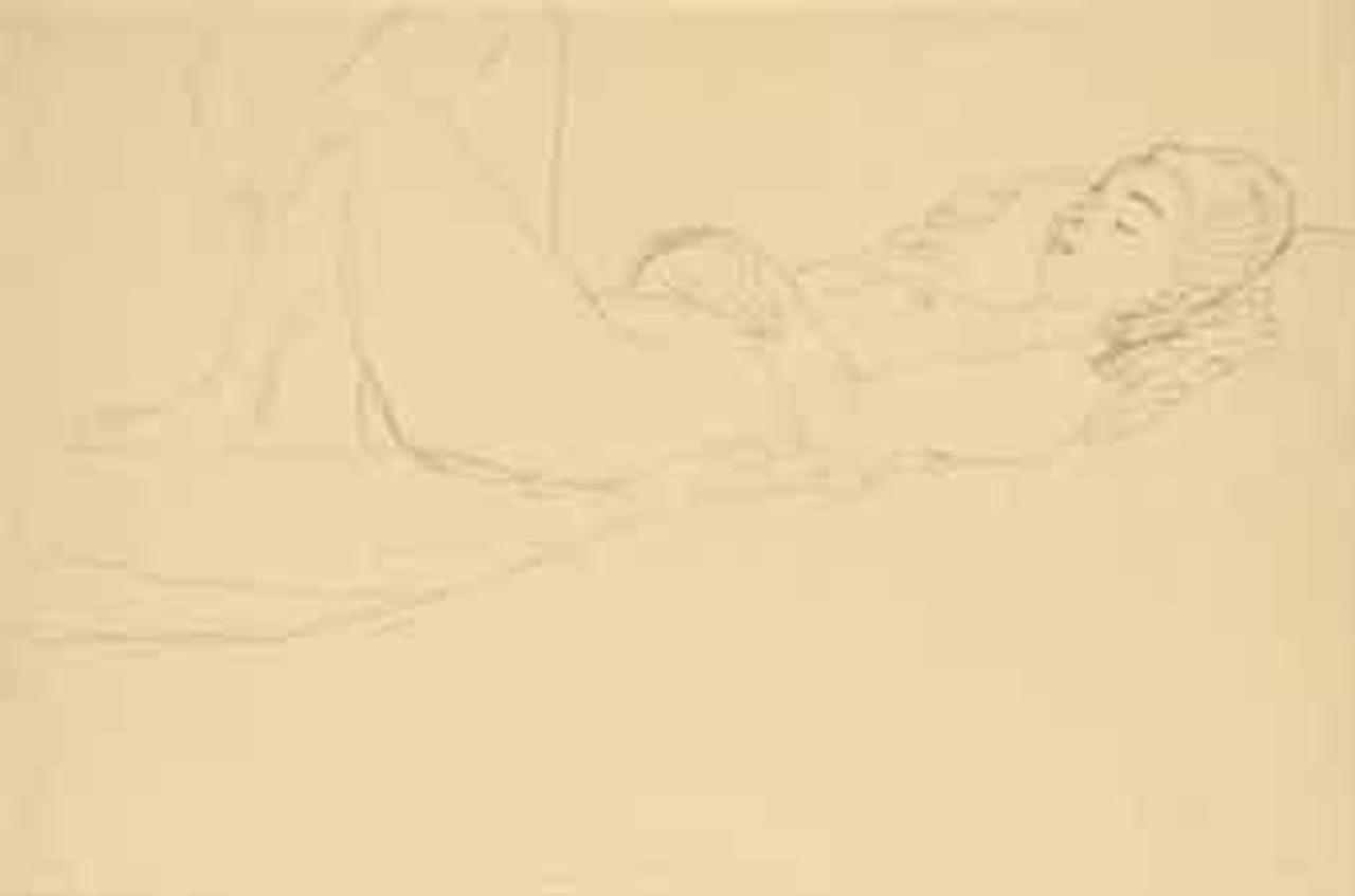 Schlafendes Mädchen by Gustav Klimt