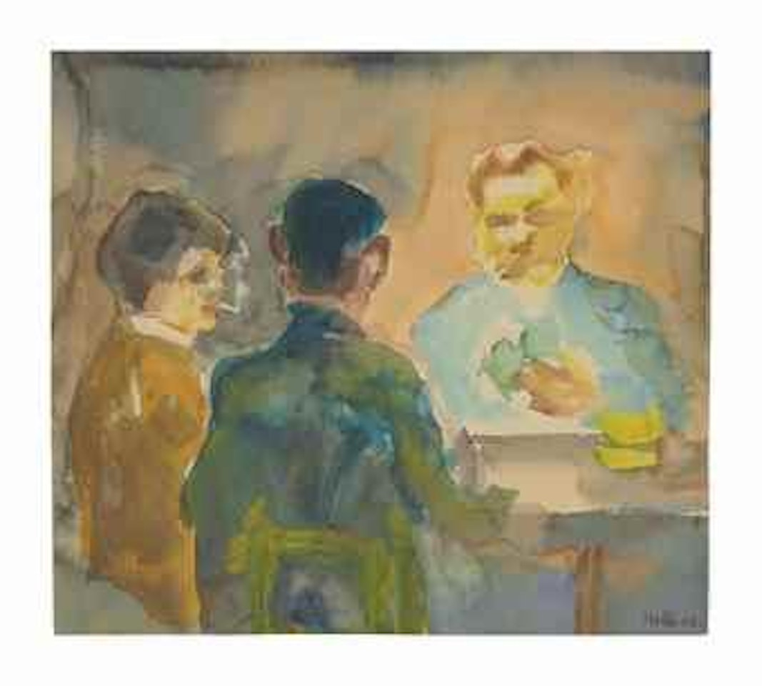 Drei kartenspieler an einem tisch, Cospeda by Emil Nolde