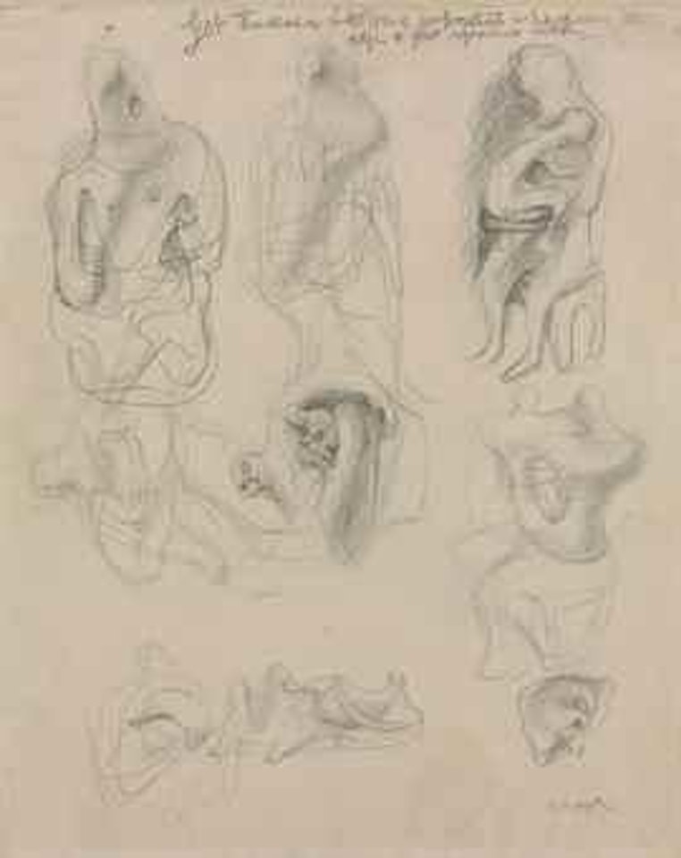 Ideas for Sculpture, Transformation Drawing by Henry Moore