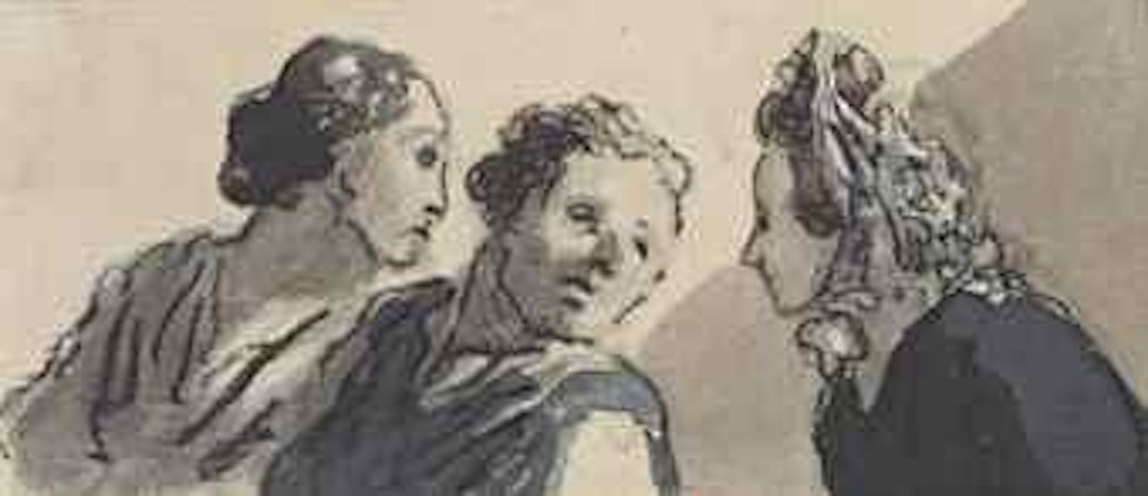 Trois personnages en buste by Honoré Daumier