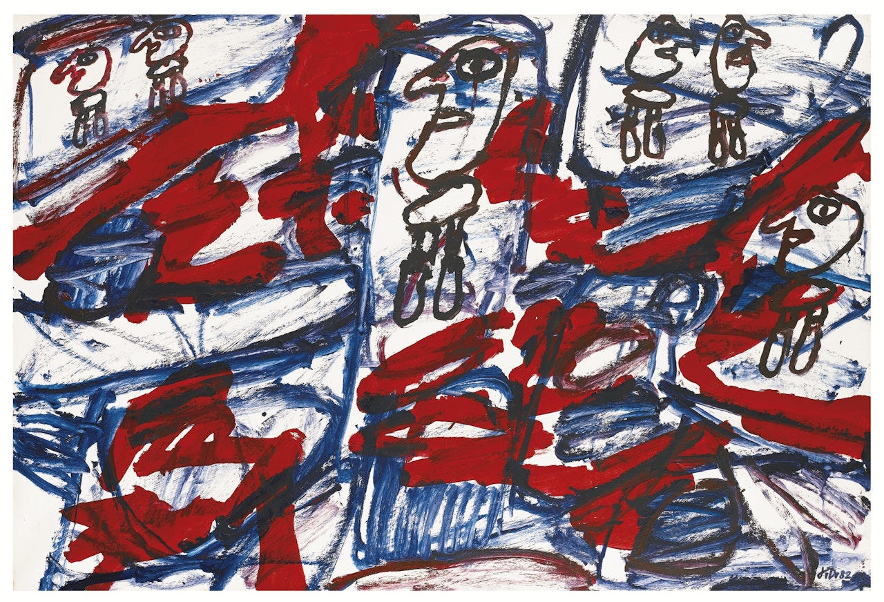 SITE ALÉATOIRE AVEC 6 PERSONNAGES by Jean Dubuffet