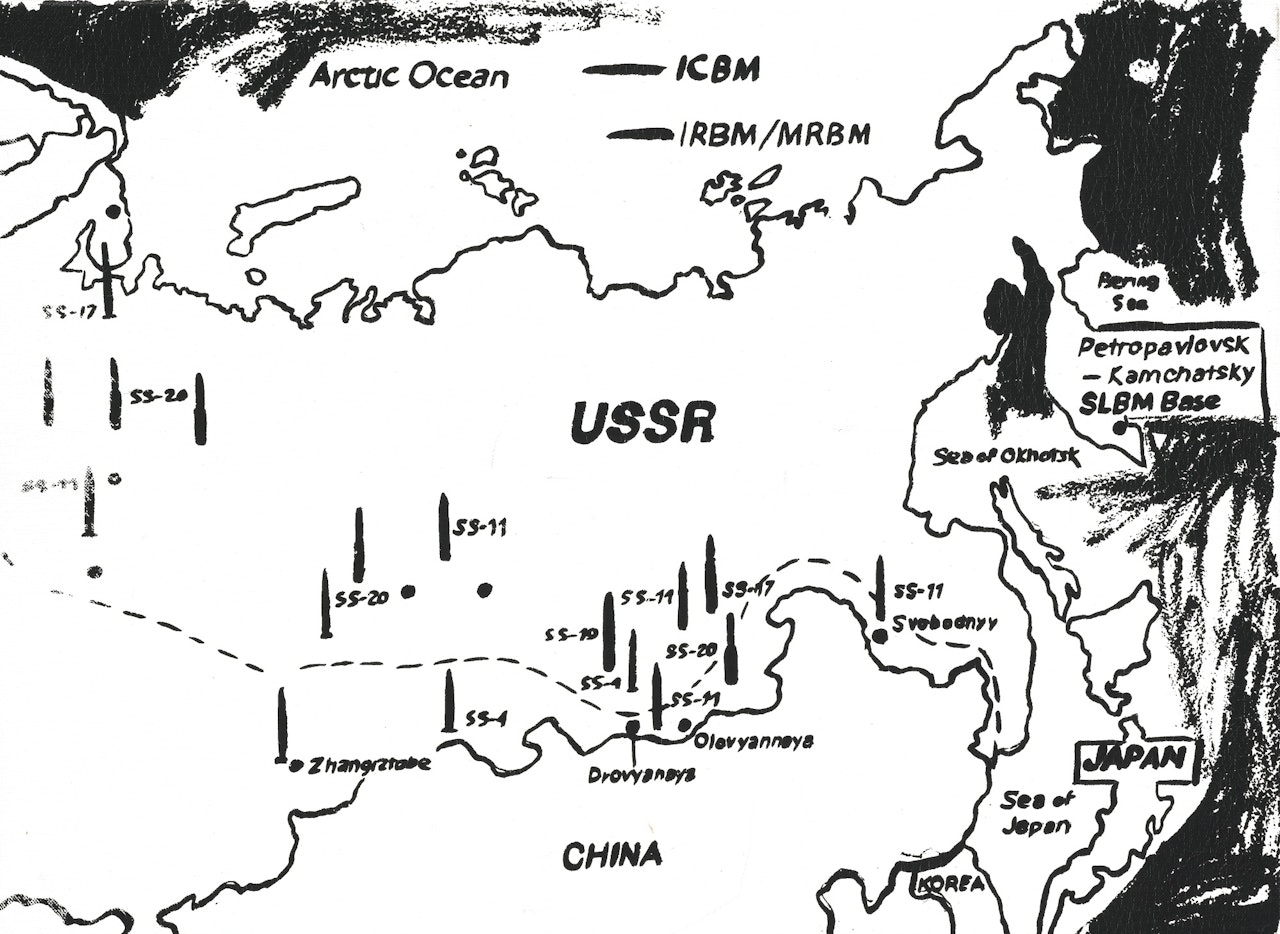 MAP OF EASTERN MISSILE BASES (POSITIVE) by Andy Warhol