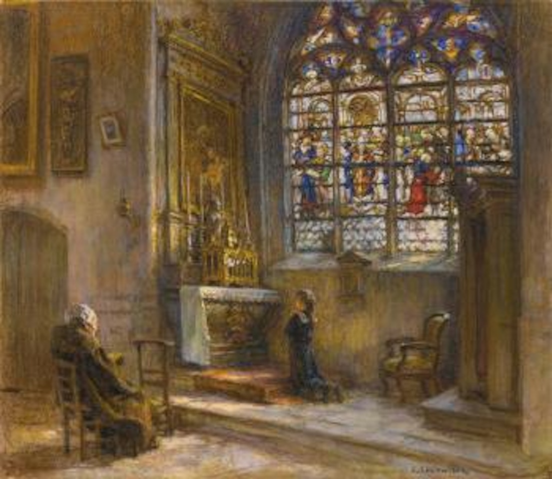 La Prière, Église Saint-bonnet by Léon Augustin Lhermitte