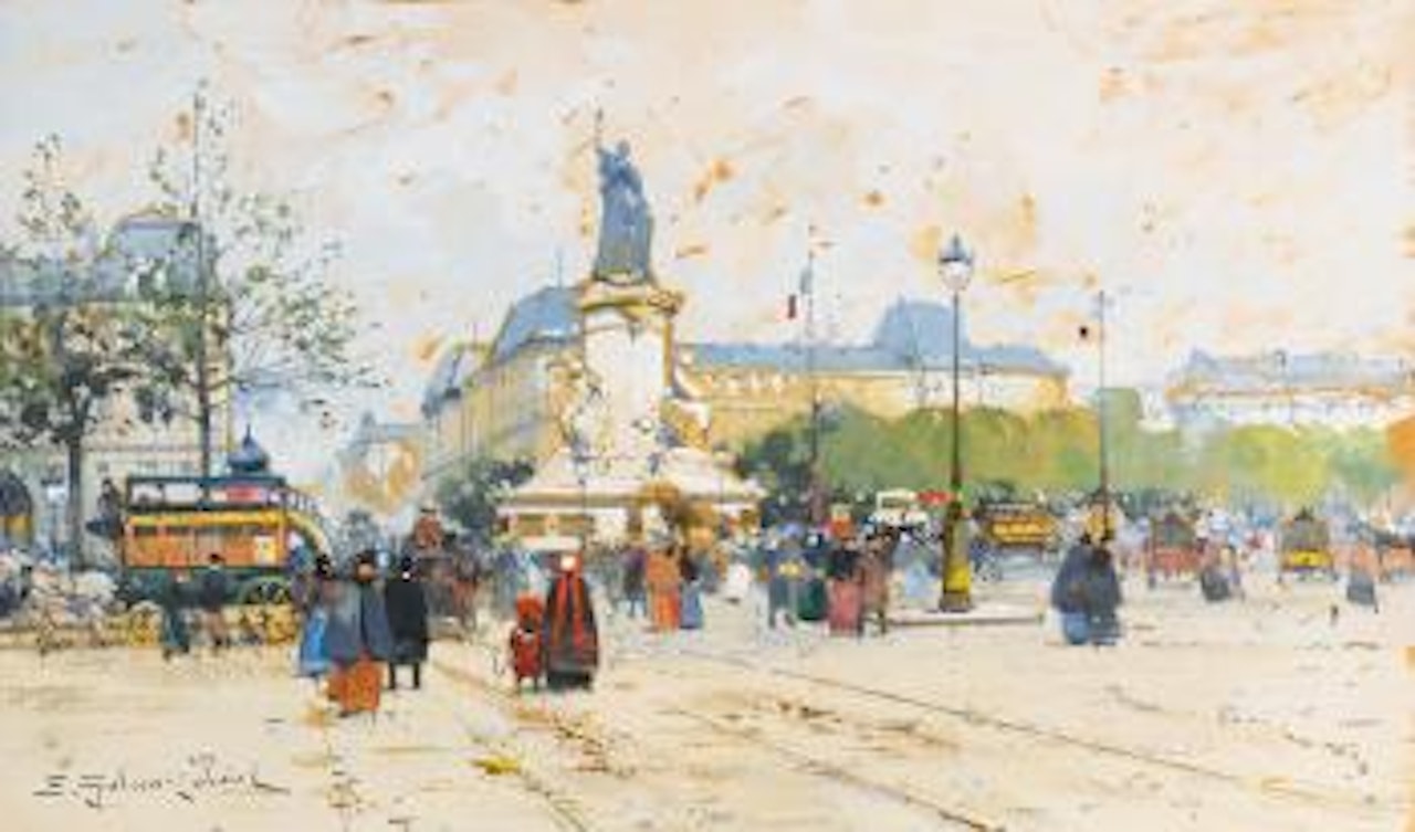 La Place De La République by Eugene Galien-Laloue