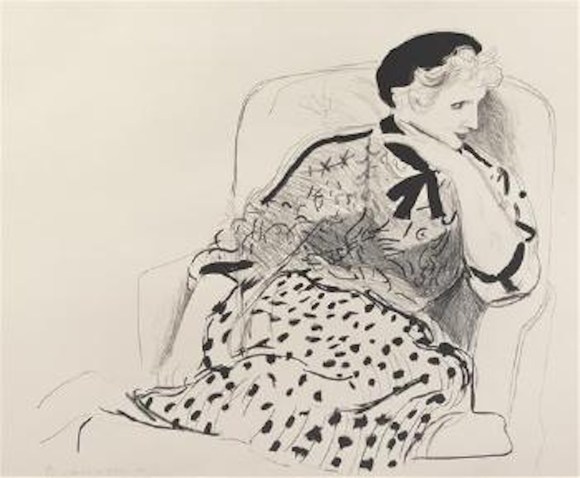 Celia in an Armchair by David Hockney