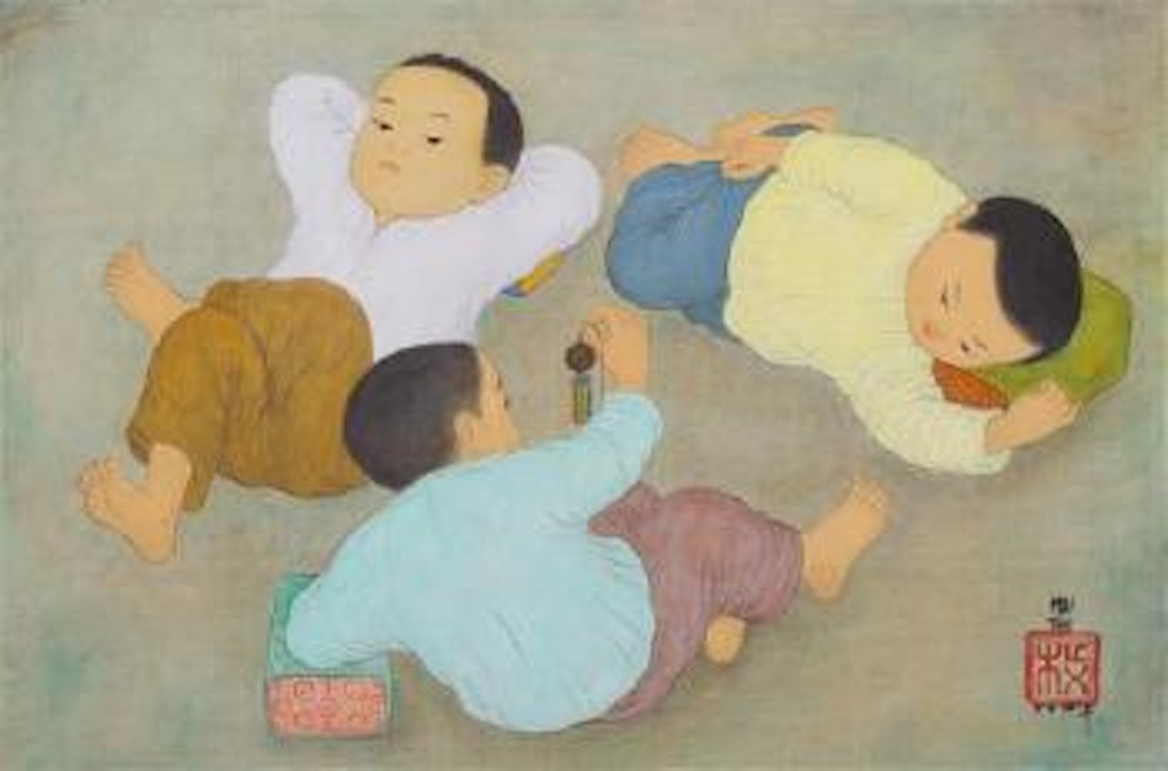 Trois enfants couches by Mai Trung Thu