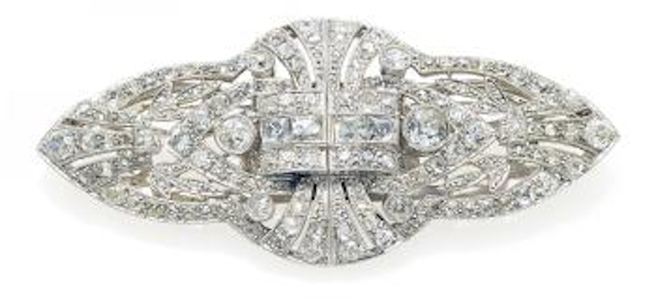 Diamond-Double-Clip by Unknown Jewelry Maker