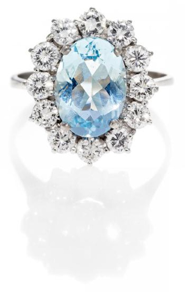 Aquamarine-Diamond-Ring by Unknown Jewelry Maker