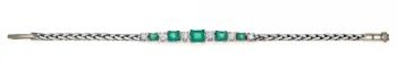 Emerald-Diamond-Bracelet by Unknown Jewelry Maker