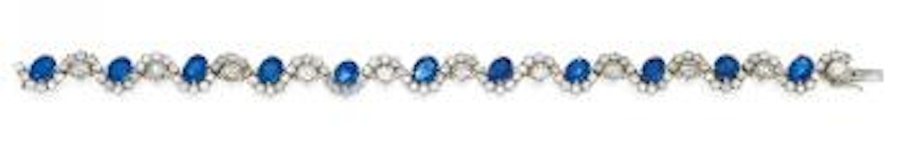 Sapphire-Diamond-Bracelet by Unknown Jewelry Maker