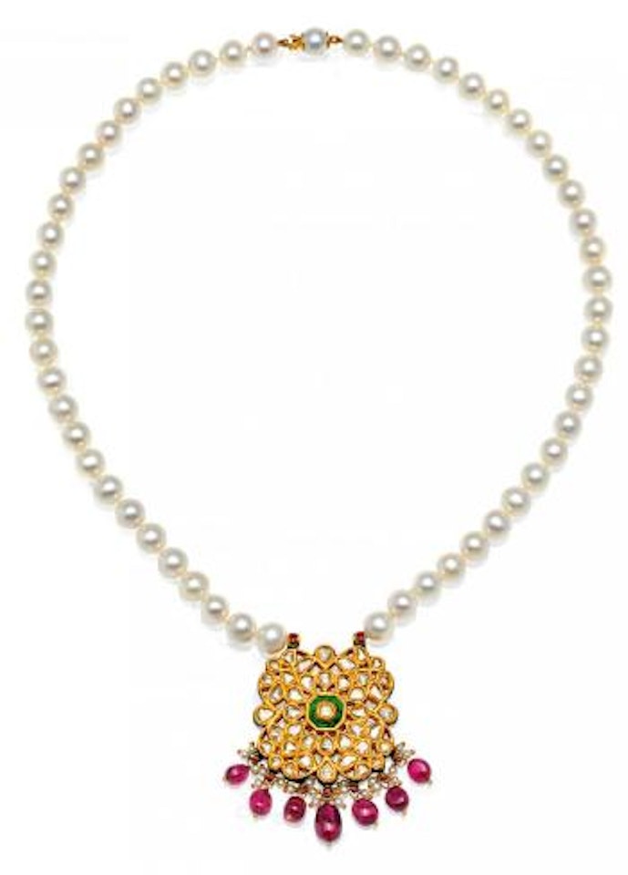 Diamond-Ruby-Collier by Unknown Jewelry Maker