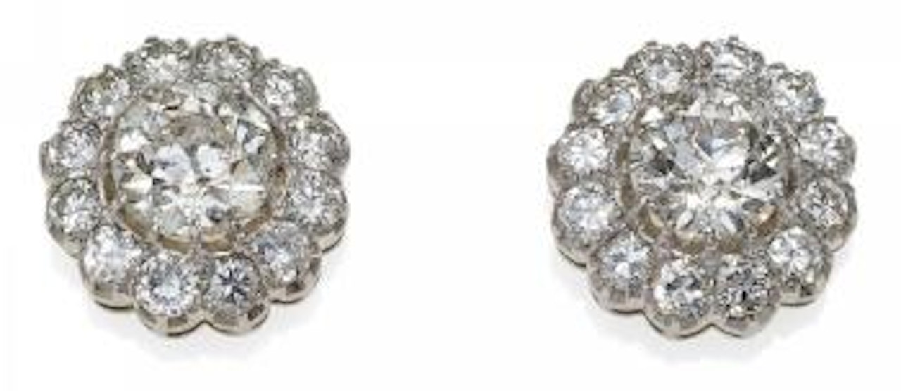 Diamond-Ear-Studs by Unknown Jewelry Maker