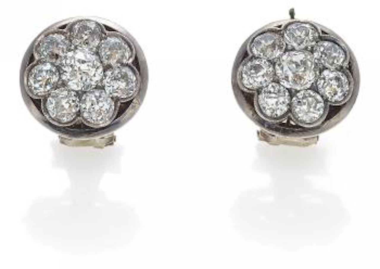 Diamond-Ear-Clip-Ons by Unknown Jewelry Maker