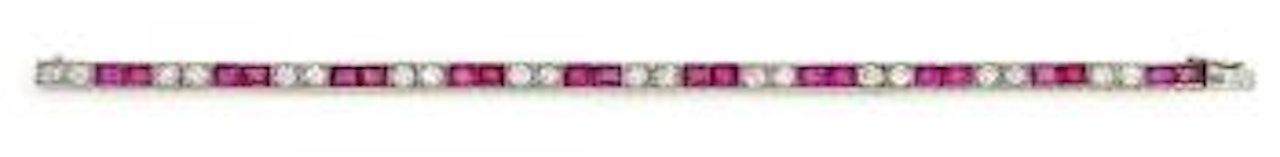 Ruby-Diamond-Bracelet by Unknown Jewelry Maker