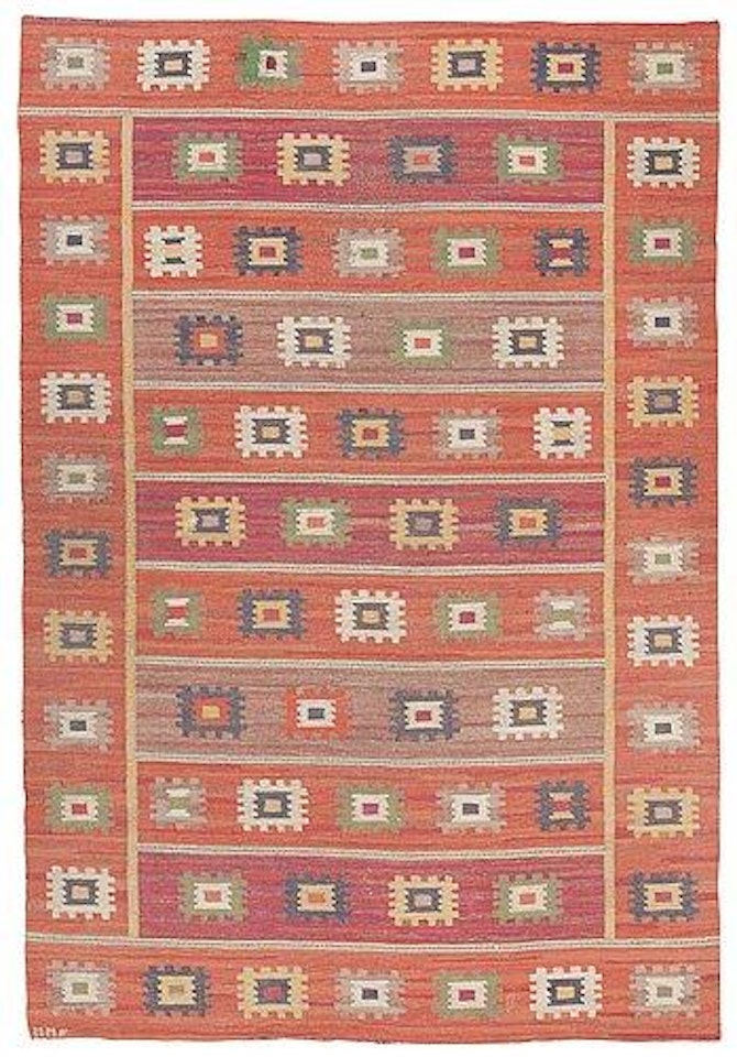 A Carpet. 'Röd Grön Äng' by Märta Maas-Fjetterström