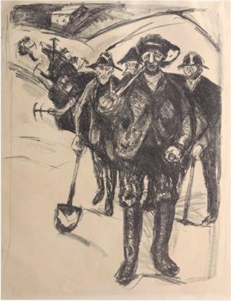 Arbeidere i sne by Edvard Munch
