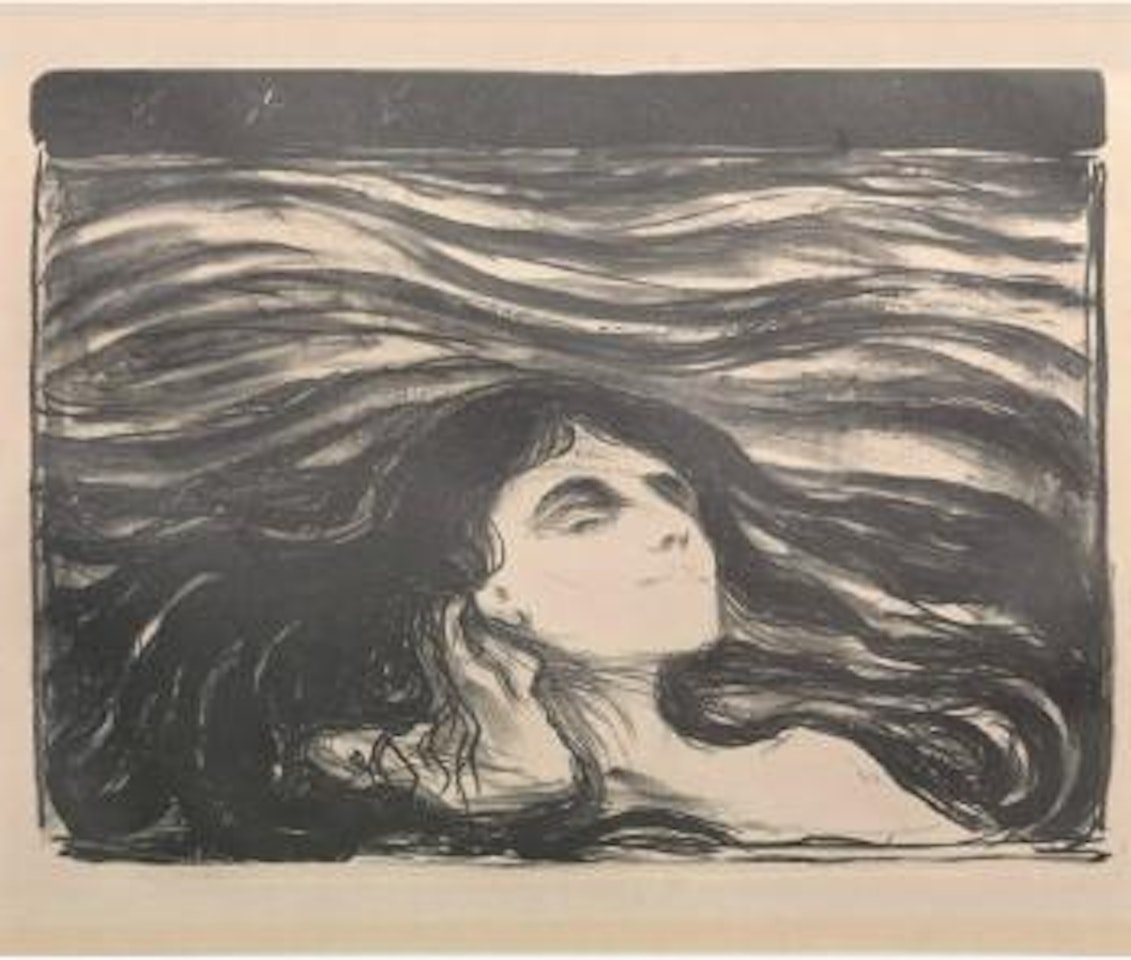 På kjærlighetens bølger by Edvard Munch