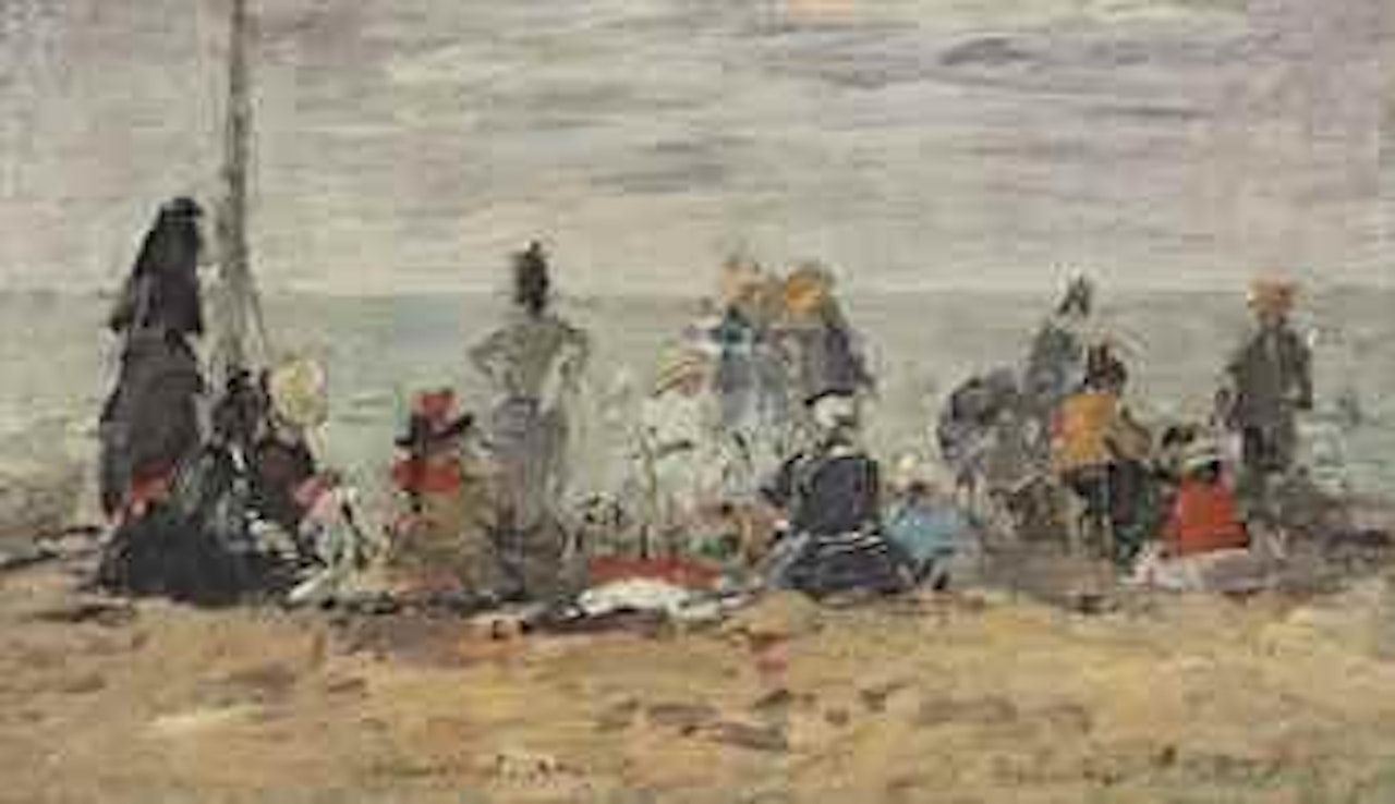 Trouville, Scène de plage by Eugène Boudin
