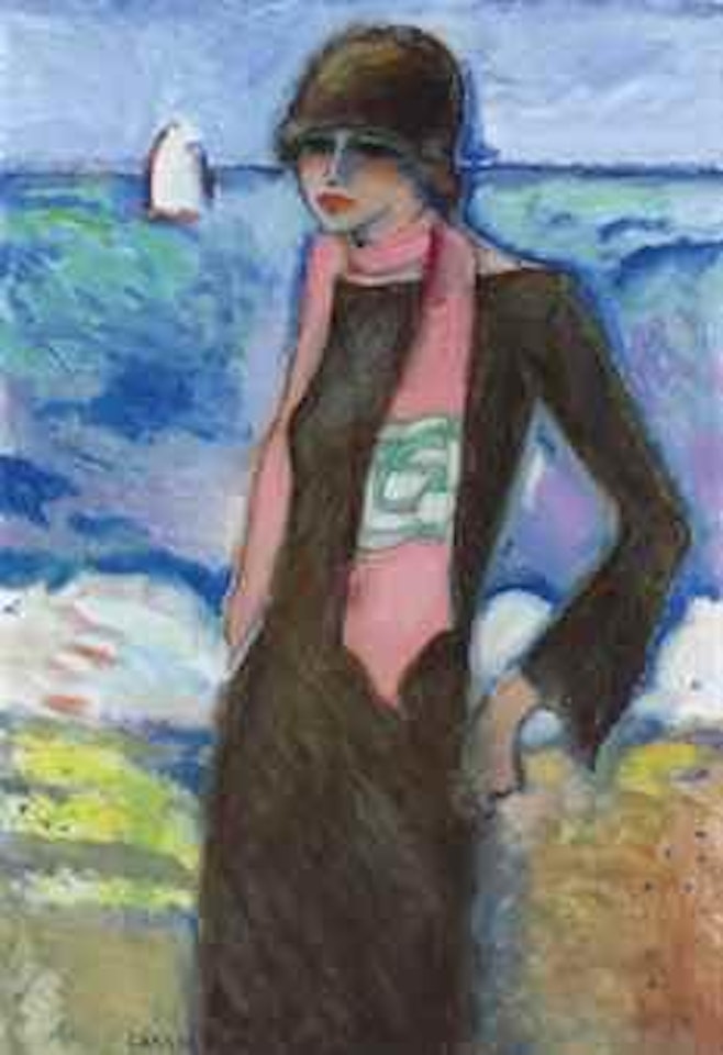 Femme au foulard rose by Jean-Pierre Cassigneul