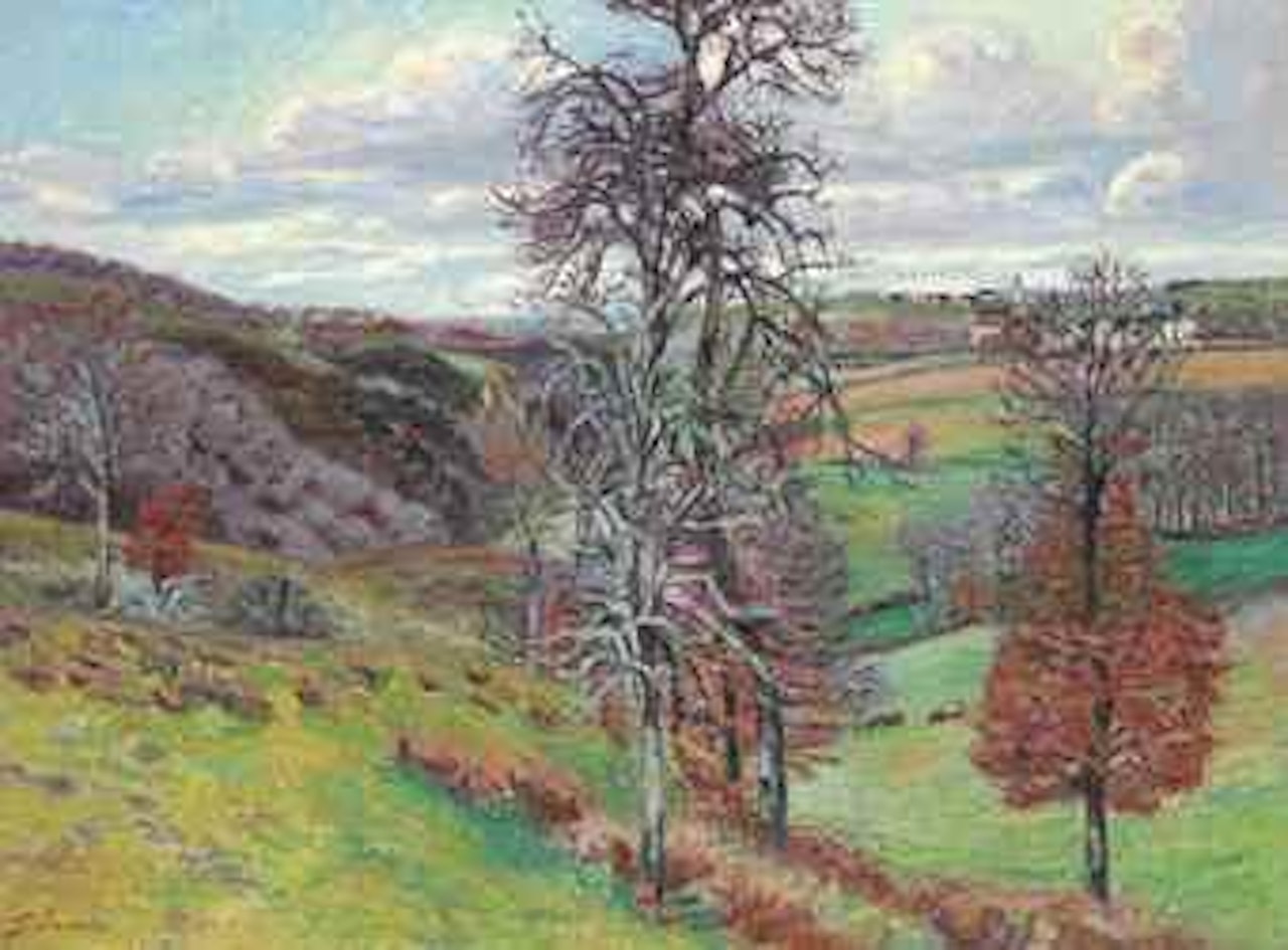 Paysage avec village à l'arrière-plan by Armand Guillaumin
