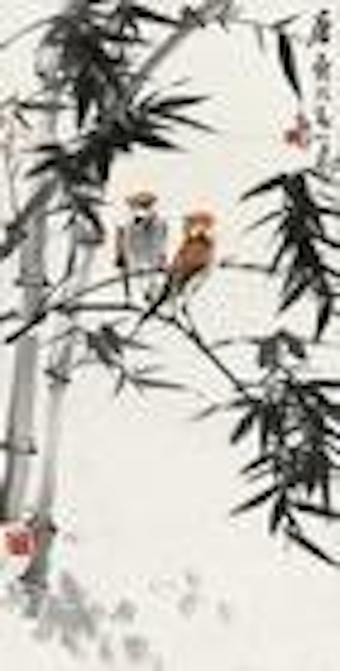 Bird with Bamboo by Lu Yifei