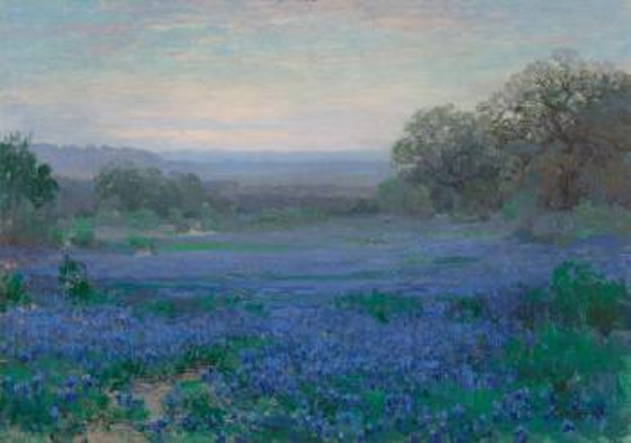 A Blue Bonnet Field - Evening by Julian Onderdonk